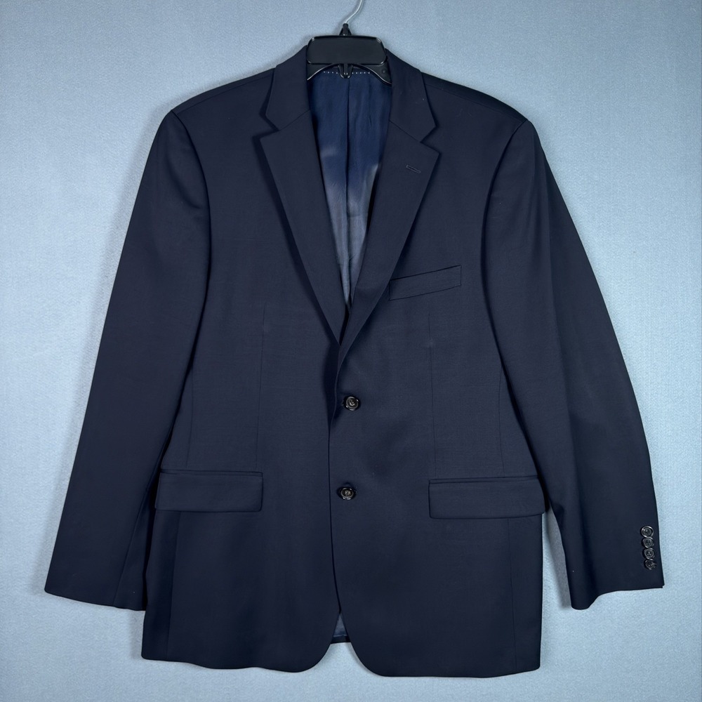 Hugo Boss Sport Coat Mens 42R Navy Super 100 Wool Reda Italy Two Button